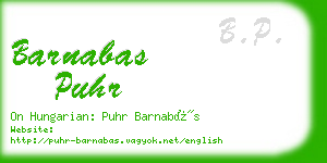 barnabas puhr business card